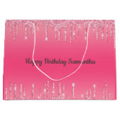 Pink Driving Glitzer Girly Trendy Chic Modern Große Geschenktüte (Vorderseite)