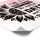 Pink Driving Glitzer Inspiration Zitat Poster (Ecke)