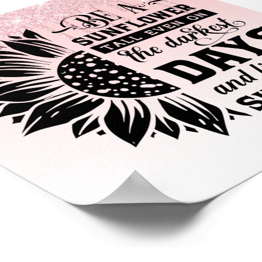 Pink Driving Glitzer Inspiration Zitat Poster (Ecke)