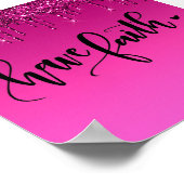 Pink Driving Glitzer Inspiration Zitat Poster (Ecke)