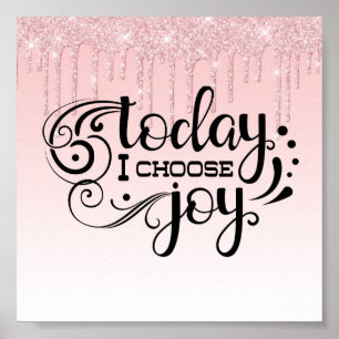 Pink Driving Glitzer Inspiration Zitat Poster