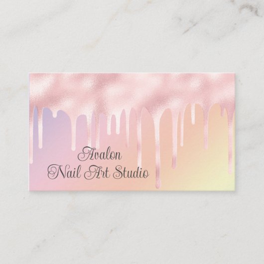 Pink Driving Paint Nail Art Visitenkarte (Vorderseite)