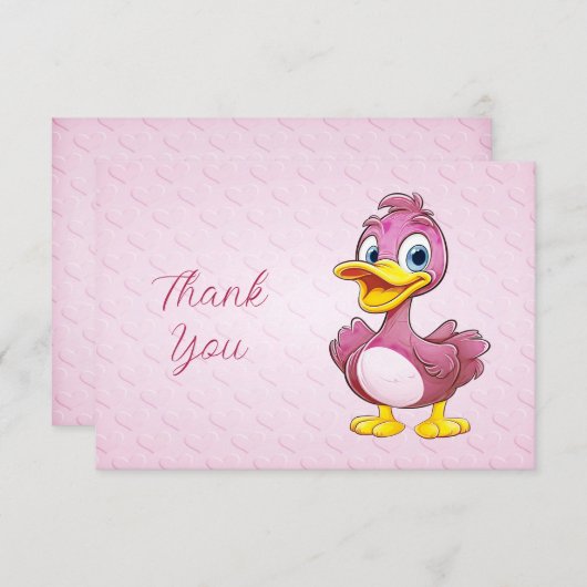 Pink Duck Danke Karte (Vorne/Hinten)