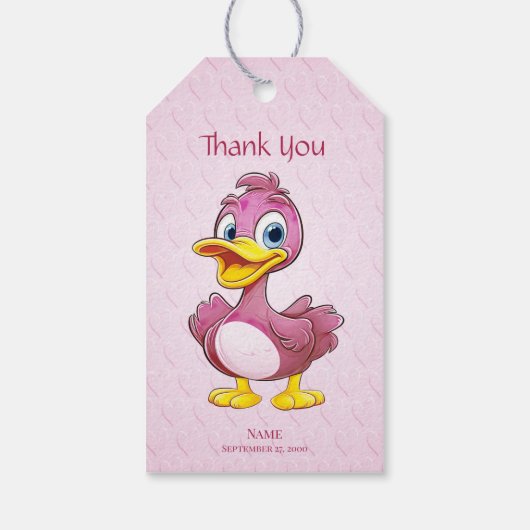 Pink Duck Gift Tag Geschenkanhänger (Rückseite)