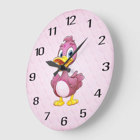 Pink Duck Wall Clock Große Wanduhr (Winkel)