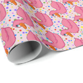 Pink Duck Wrapping Paper Geschenkpapier (Rolleneckpunkt)