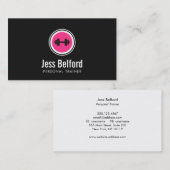 Pink Dumbell Logo, Personal Trainer, Fitness Gym Visitenkarte (Vorne/Hinten)