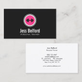 Pink Dumbell Logo, Personal Trainer, Fitness Gym Visitenkarte (Vorne/Hinten)