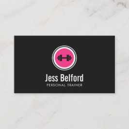 Pink Dumbell Logo, Personal Trainer, Fitness Gym Visitenkarte