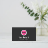 Pink Dumbell Logo, Personal Trainer, Fitness Gym Visitenkarte (Stehend Vorderseite)