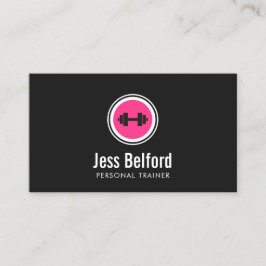 Pink Dumbell Logo, Personal Trainer, Fitness Gym Visitenkarte