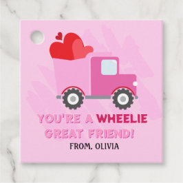 Pink Dump Truck Herz Valentines Gift Tags Geschenkanhänger