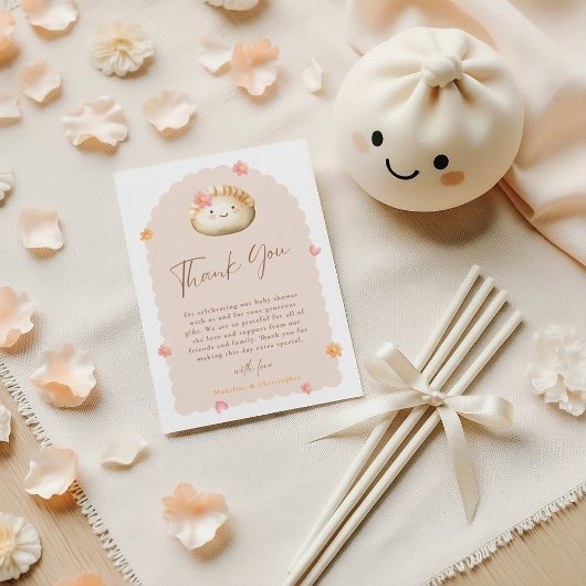 Pink Dumpling Baby Girl Dusche Danke Karte