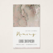 PINK DUSKY ROSE GOLD BEILEID MEMORIY PRAYER CARD (Vorderseite)