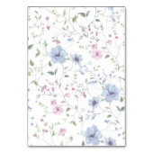Pink & Dusty Blue Watercolor Floral Wedding Tischnummer (Rückseite)