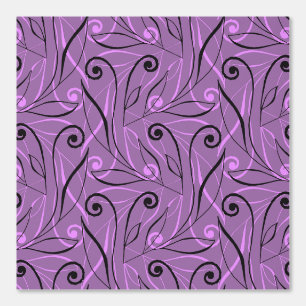 Pink Dusty Lila Elegant Foliage & Wirbel Klasse Tapete
