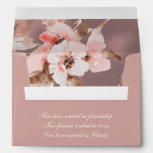 Pink Dusty Rose Blumenzwiebelhochzeit Rücksendeadr