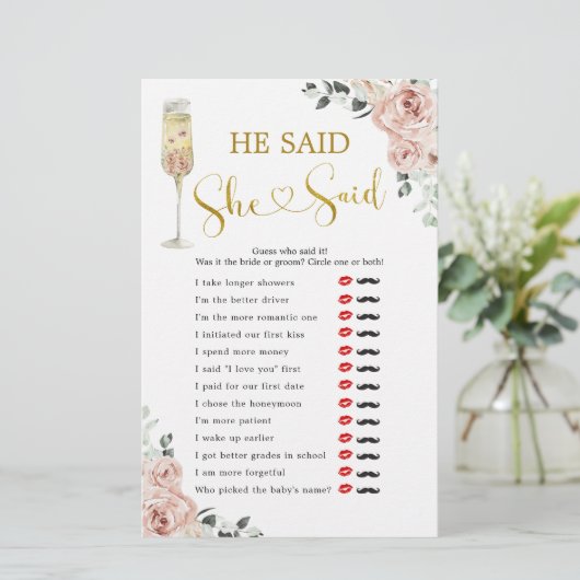 Pink Dusty Rose Brautparty sagte sie sagte (Stehend Vorderseite)