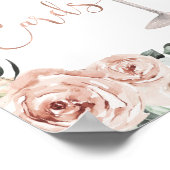 Pink Dusty Rose Petals Prosecco Cards und GIfts Poster (Ecke)