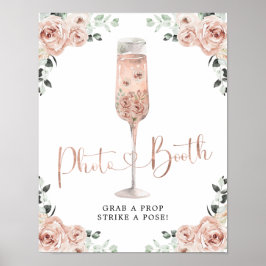 Pink Dusty Rose Petals Prosecco Foto Standzeichen Poster