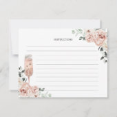 Pink Dusty Rose Petals Prosecco Rezept Karte (Rückseite)