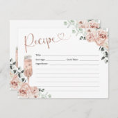 Pink Dusty Rose Petals Prosecco Rezept Karte (Vorne/Hinten)