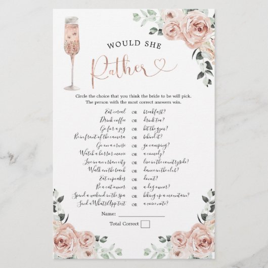 Pink Dusty Rose Petals Prosecco würde sie eher (Vorderseite)