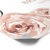 Pink Dusty Rose Petals und Prosecco Begrüßungszeic Poster (Ecke)