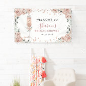 Pink Dusty Rose Petals und Prosecco Große Banner (Insitu)
