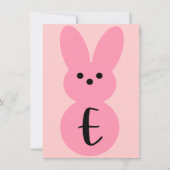 Pink "E" Bunny Shape Ostern Banner Card Einladung (Vorderseite)