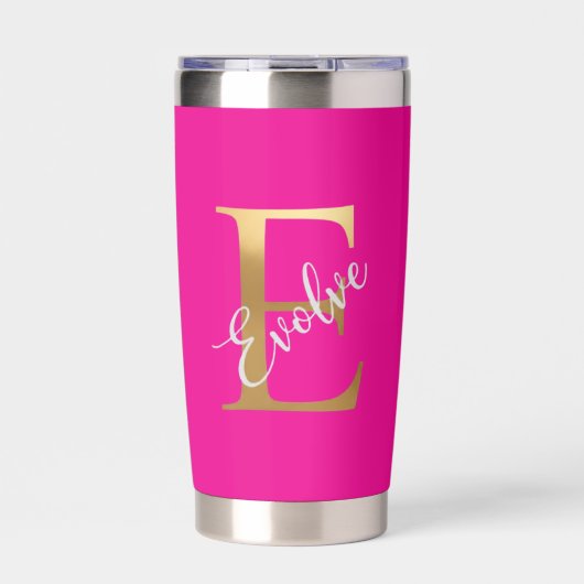 Pink E, Evolve Travel Tumbler Thermobecher (Vorderseite)