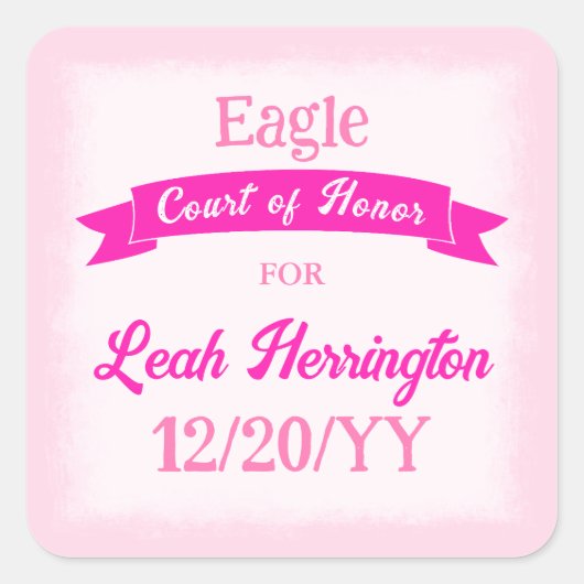 Pink Eagle Scout Party Favor Sticker (Vorderseite)