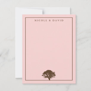 Pink Eak Baum personalisiertes Paar danke Einladung