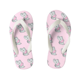 Pink Eared Niedlich Baby Elephant Kid's Flip Flops Kinderbadesandalen