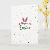 Pink Ears Polka Dot Easter Card Karte (Gelbe Blume)