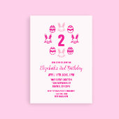 Pink Easter 2nd Birthday Einladung