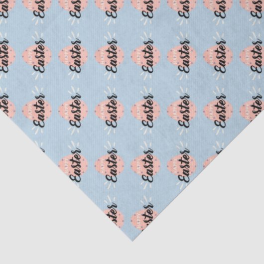 Pink Easter Egg on Light Blue Seidenpapier (Detail)