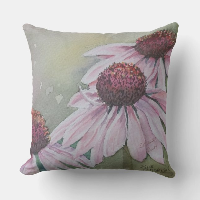PINK ECHINACEA DAISY BLUME PATIO KISSEN (Vorderseite)