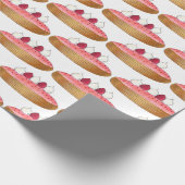 Pink Eclair Französisch Choux Konditorei Backwaren Geschenkpapier (Ecke)