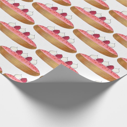 Pink Eclair Französisch Choux Konditorei Backwaren Geschenkpapier (Ecke)