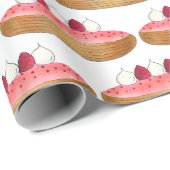 Pink Eclair Französisch Choux Konditorei Backwaren Geschenkpapier (Rolleneckpunkt)