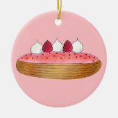 Pink Eclair Französisch Choux Konditorei Backwaren Keramik Ornament (Vorne)