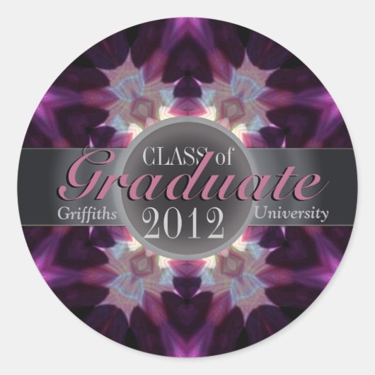 Pink Eclipse Star Award Abschluss Geschenksticker Runder Aufkleber (Vorderseite)