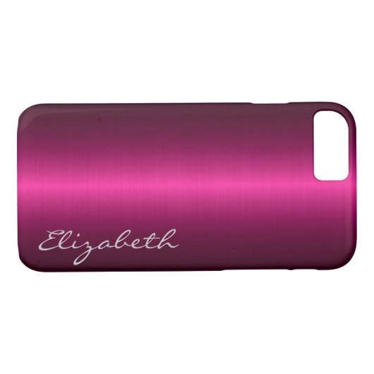 Pink-Edelstahl-Metallblick Case-Mate iPhone Hülle (Rückseite (Horizontal))