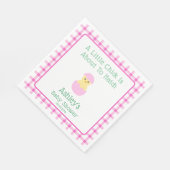 Pink Egg Little Chick To Hatch Girl Baby Shower  Serviette (Ecke)