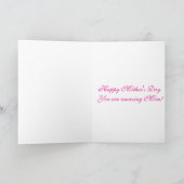 Pink Egg Shaped & floral Happy Mothers day Card Karte (Innenseite)