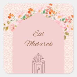 Pink Eid Quadratischer Aufkleber