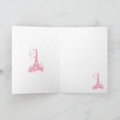 Pink Eiffel Greeting Cards Karte (Innenseite)