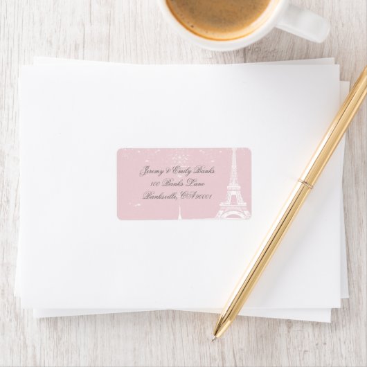 Pink Eiffel Tower Address Labels Adressaufkleber (Insitu)