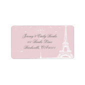 Pink Eiffel Tower Address Labels Adressaufkleber (Vorne)